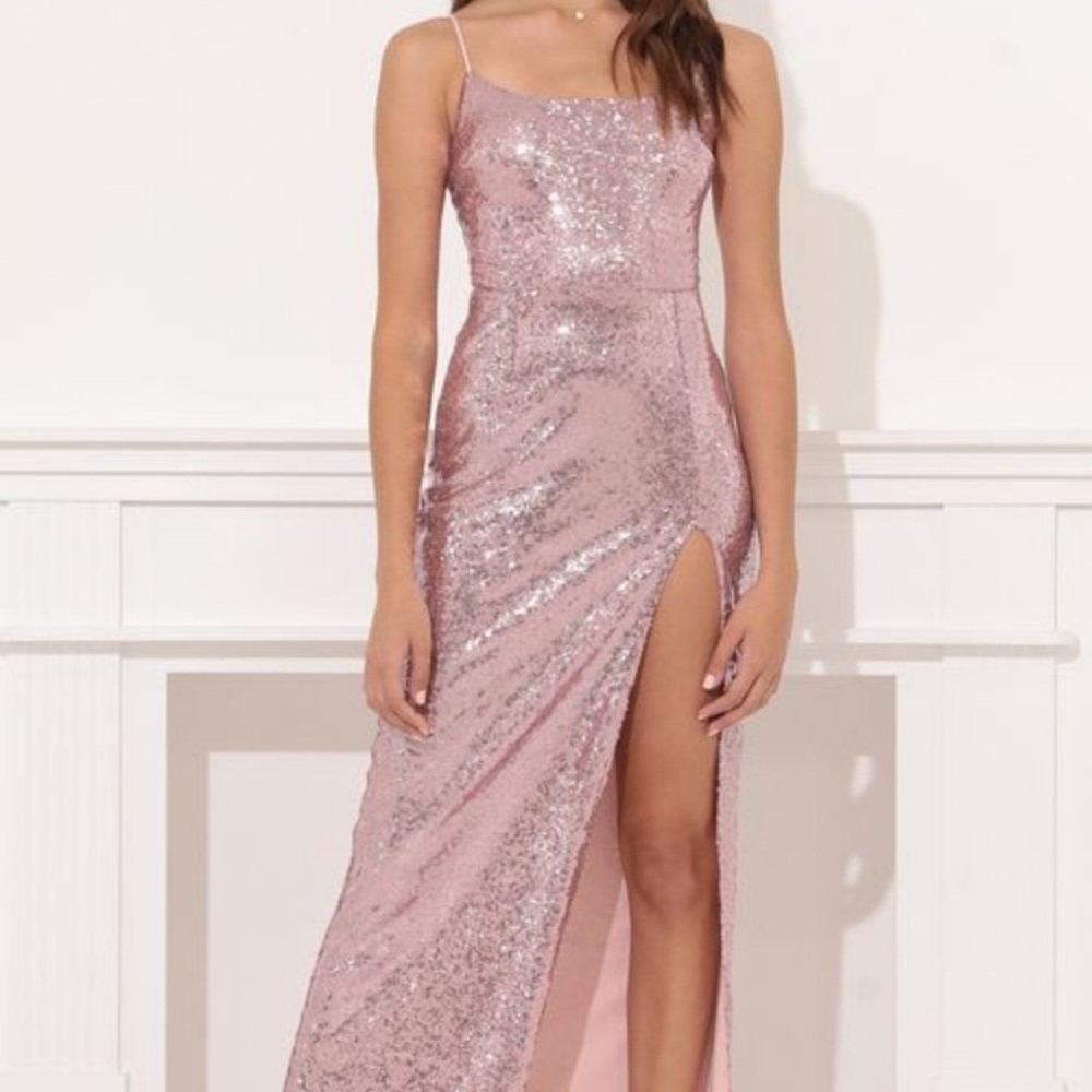 Lucy In The Sky Gala Sequin Luxe Maxi in Pink